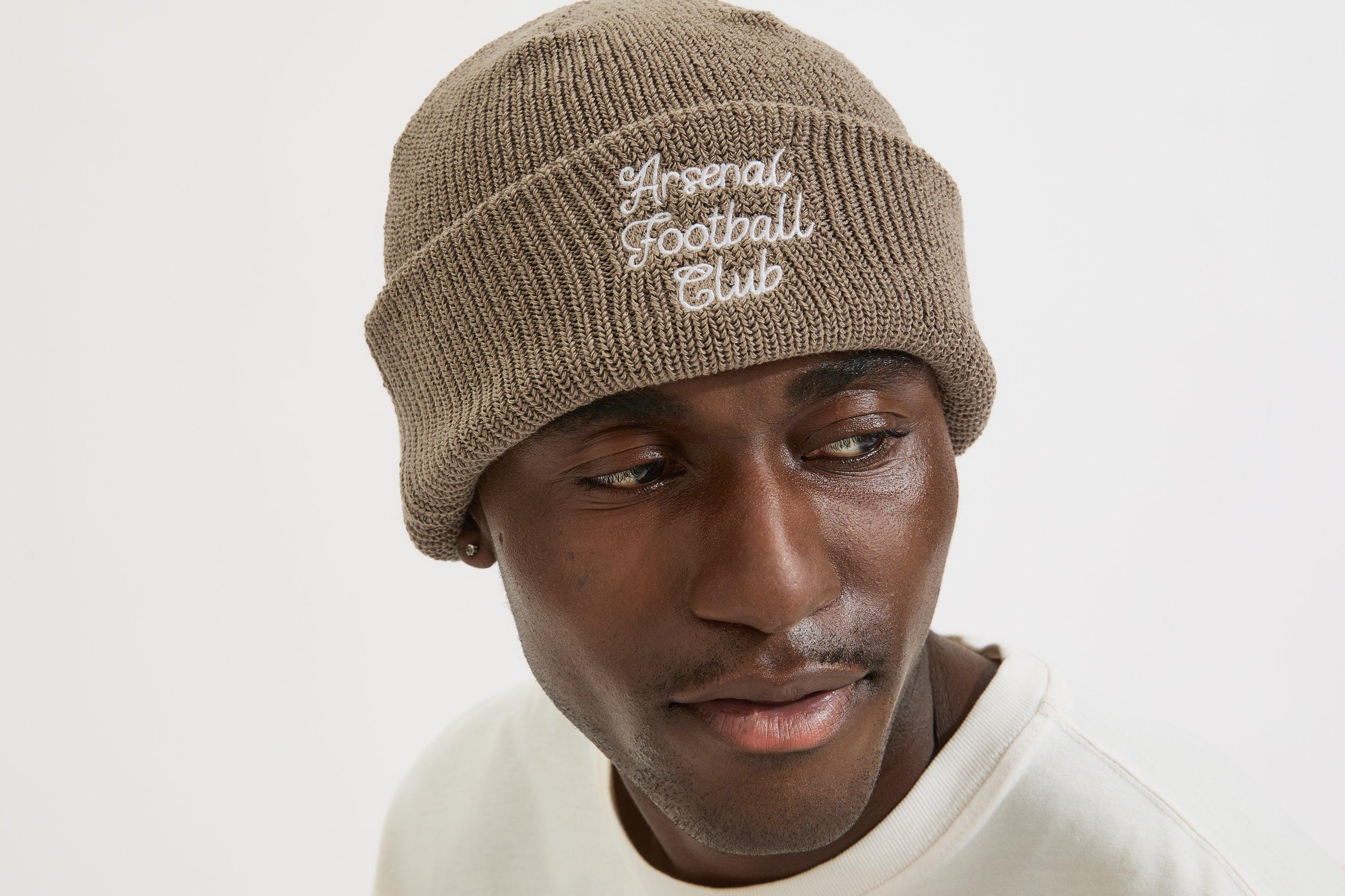 Arsenal 47 Beige Script Beanie | Winter Essentials | Arsenal Direct