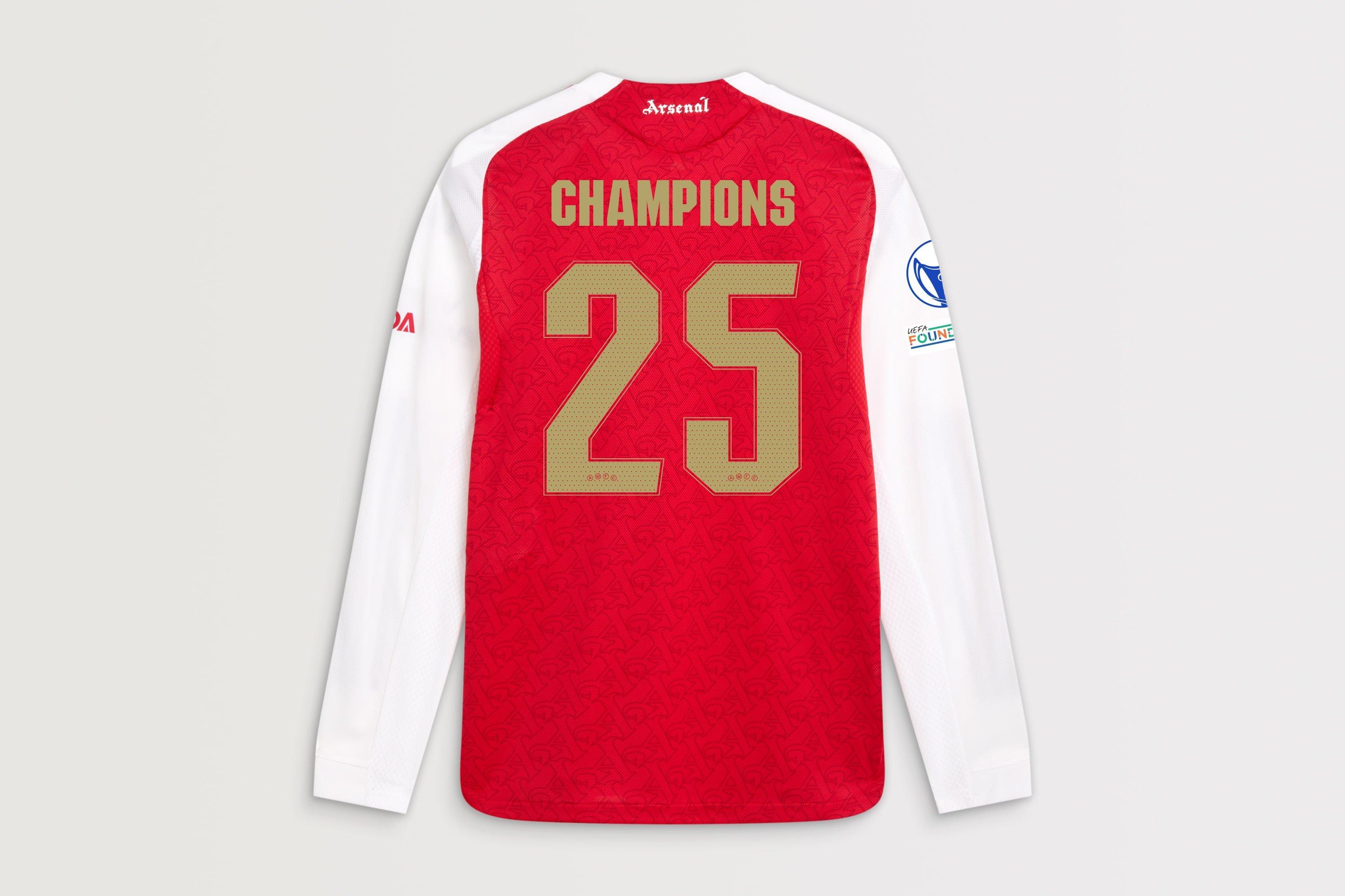 Arsenal adidas UWCL Champions Authentic Long Sleeved Home Shirt