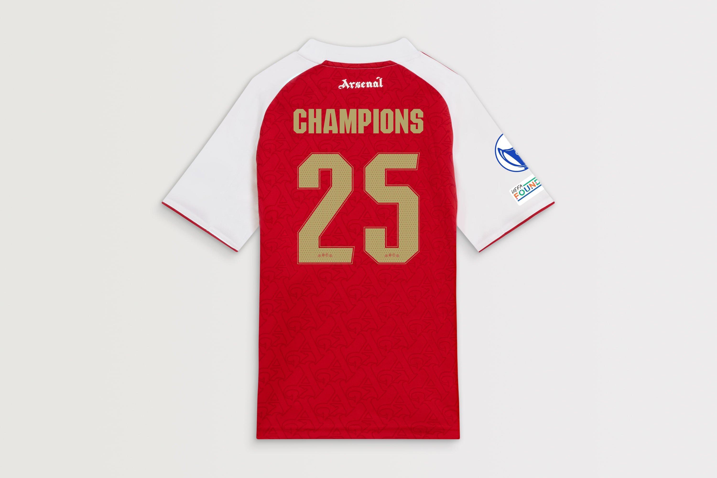 Arsenal adidas Kids UWCL Champions Home Shirt