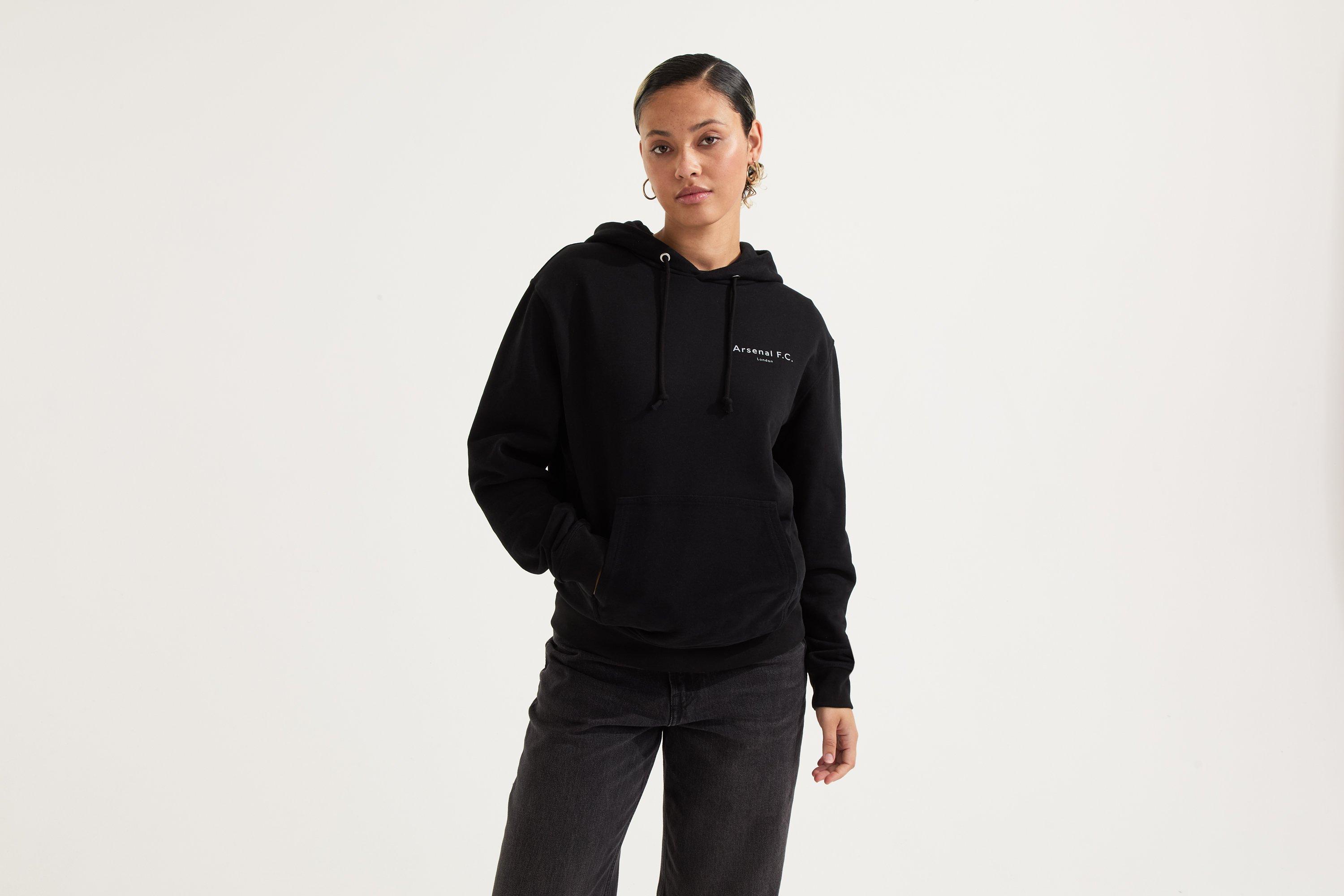 Arsenal Womens Essentials Black Chapman Hoodie