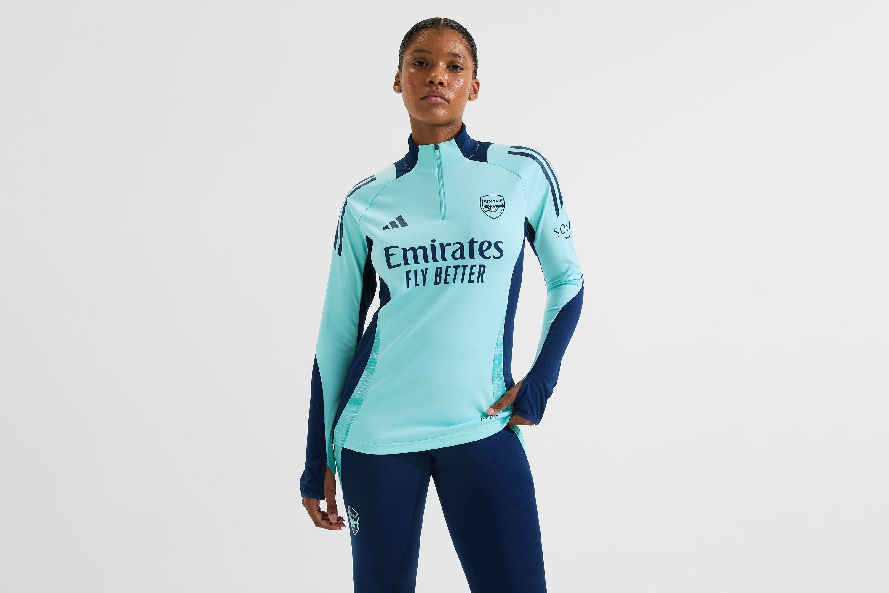 Arsenal adidas Womens 24/25 1/4 Zip Light Blue Training Top