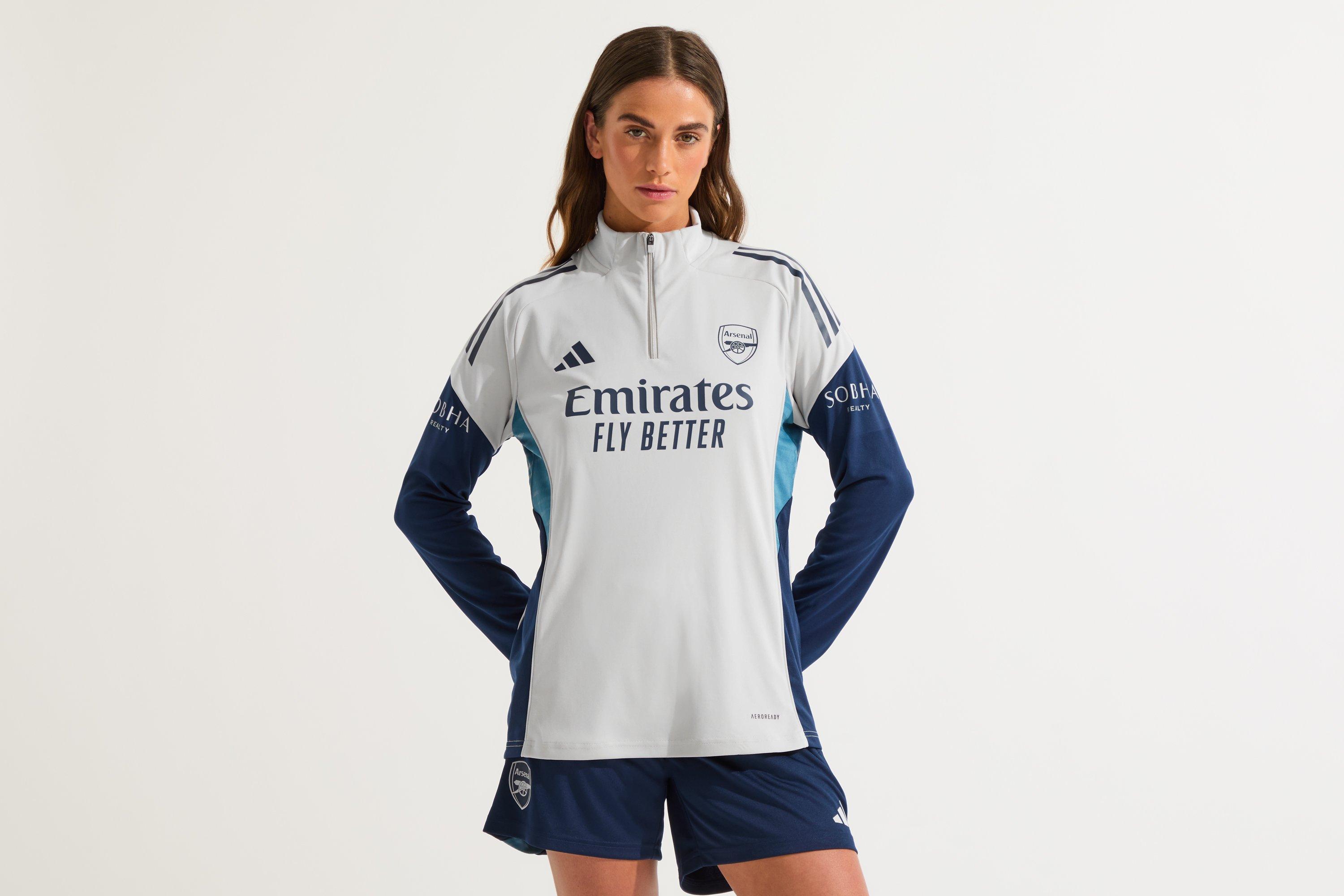Arsenal adidas Womens 25/26 Grey 1/4 Zip Training Top