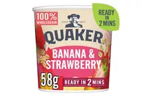 Quaker Oat So Simple Banana & Strawberry Porridge Pot 58g Quaker Oat So Simple Banana & Strawberry Porridge Pot 58g