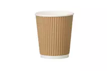 Double Wall Ripple Cup Kraft 8oz (on concession to a double wall red bean & coffee print cup design)