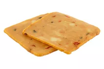 Mexicana Original Hot! Slices of Cheddar with Spicy Bell and Jalapeno Chilli Peppers 500g Mexicana Original Hot! Slices of Cheddar with Spicy Bell and Jalapeno Chilli Peppers 500g