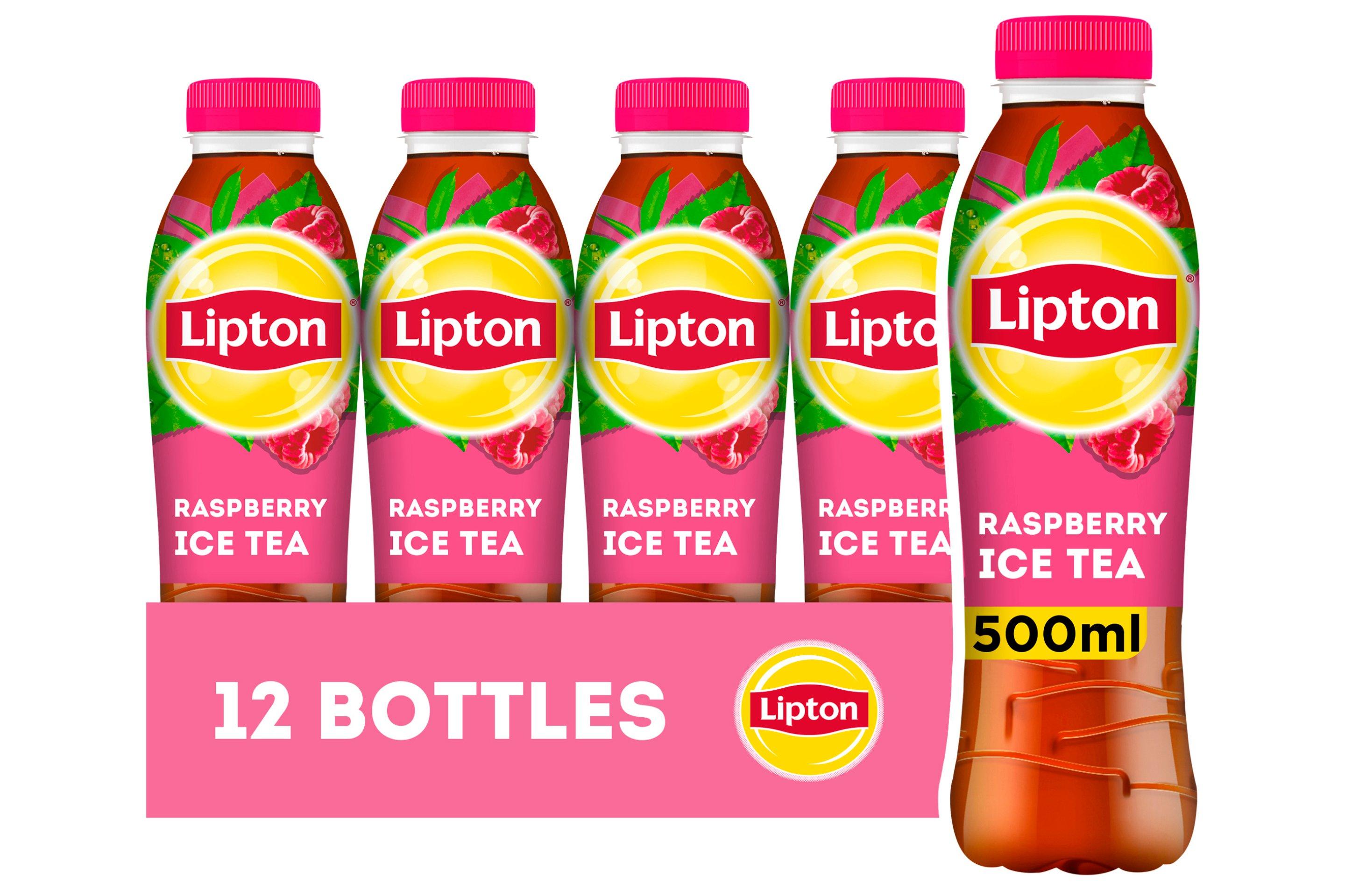 Lipton Ice Tea Raspberry Still Soft Drink 500ml, Pack of 12, 24