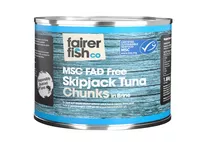 Fairer Fish Co Free School MSC Approved Skipjack Tuna Chunks in Brine Fairer Fish Co Free School MSC Approved Skipjack Tuna Chunks in Brine