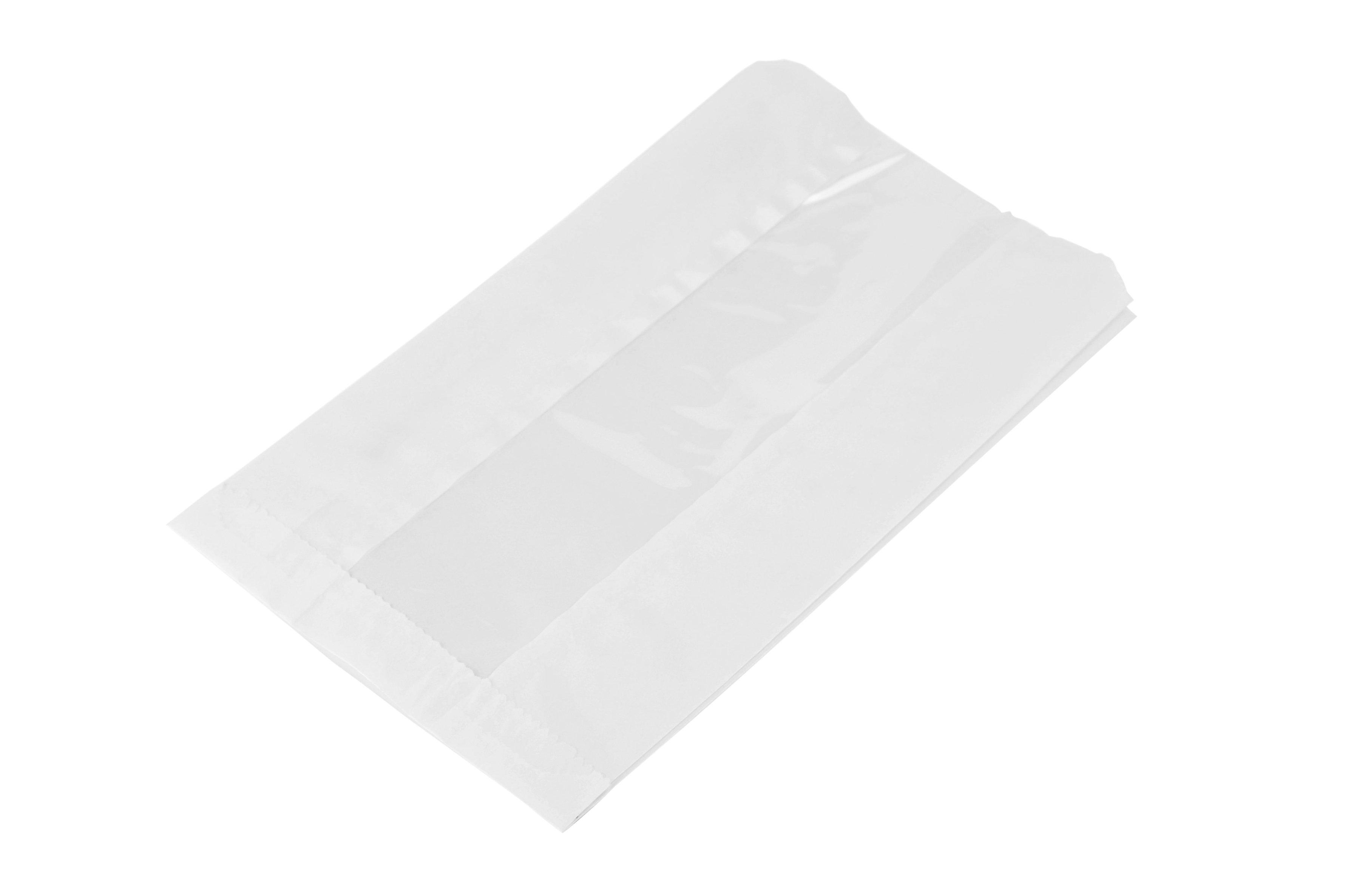 Vegware Glassine White NatureFlex Window Hot Bag 6 x 8.5 x 10in     1 x 500