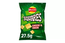 Walkers Squares Cheese & Onion Snacks 27.5g Walkers Squares Cheese & Onion Snacks 27.5g