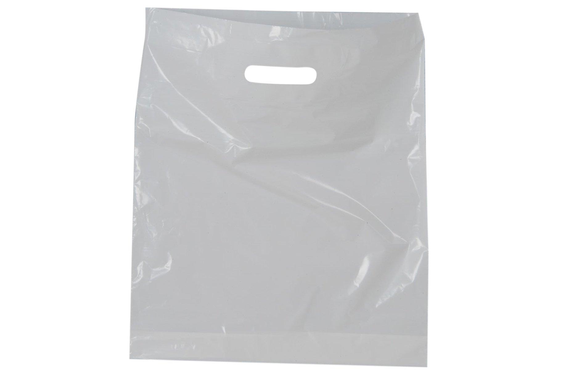White Patch Handle Carrier Bags     1 x 100