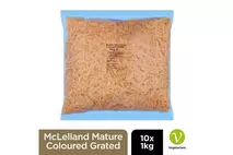 McLelland Mature Grated Coloured Cheddar 1kg (Scotland Only)