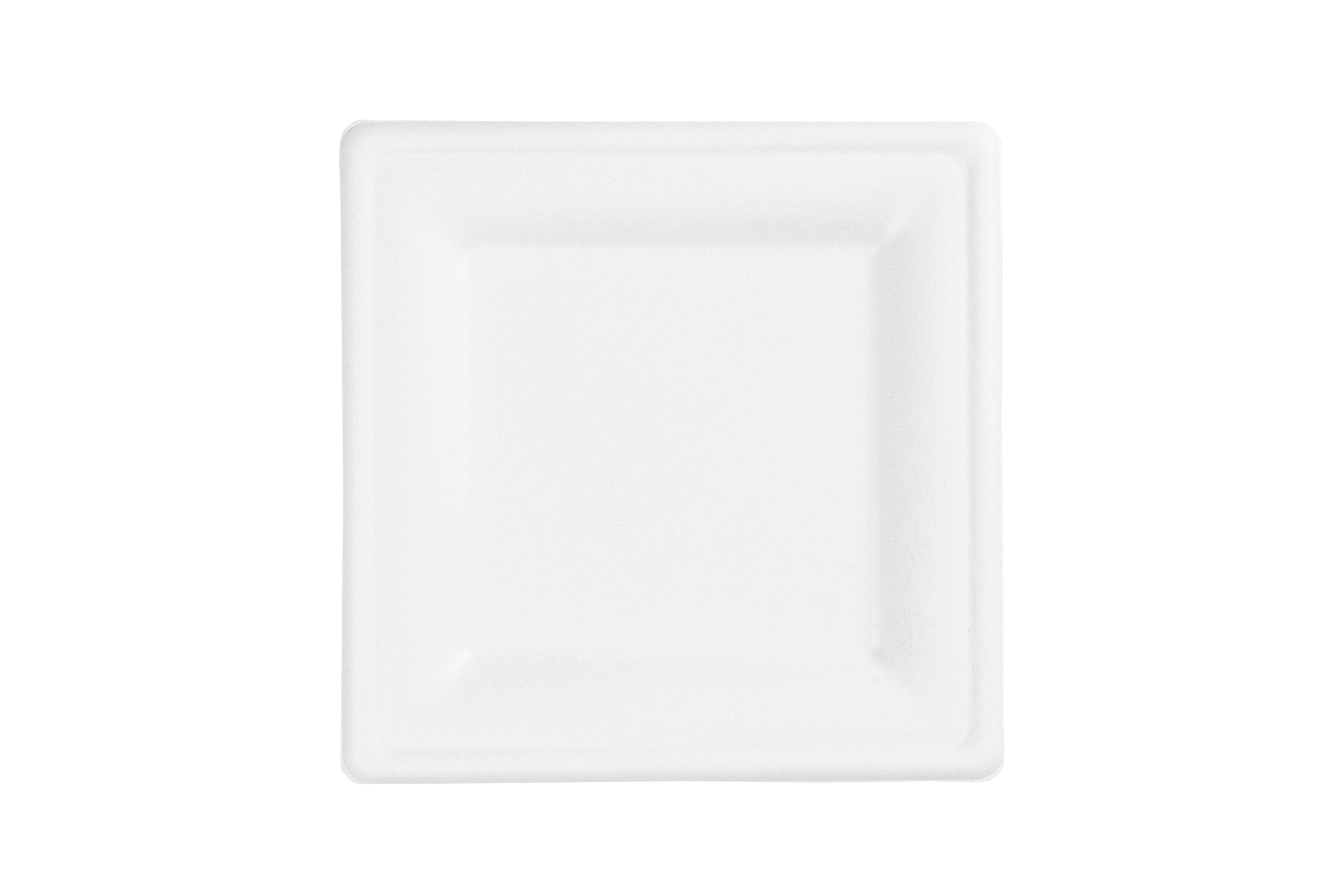 Vegware White Bagasse Square Plate 8"""" 1 x 500