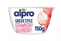 Alpro Greek Style Strawberry Raspberry Yoghurt Alternative 150g