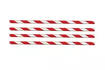 Plastico Red Paper Barber Straw
