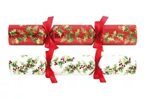 Tom Smith Red & White Trad Flittered Crackers (holly) 14” Tom Smith Red & White Trad Flittered Crackers (holly) 14”