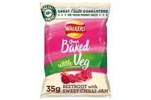 Walkers Baked Beetroot with Sweet Chilli Jam Snacks 35g Walkers Baked Beetroot with Sweet Chilli Jam Snacks 35g