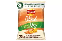 Walkers Oven Baked Vegetable Crisps Sweet Potato & Paprika Walkers Oven Baked Vegetable Crisps Sweet Potato & Paprika