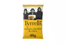 Tyrrells Mature Cheddar & Chive Crisps 40g Tyrrells Mature Cheddar & Chive Crisps 40g