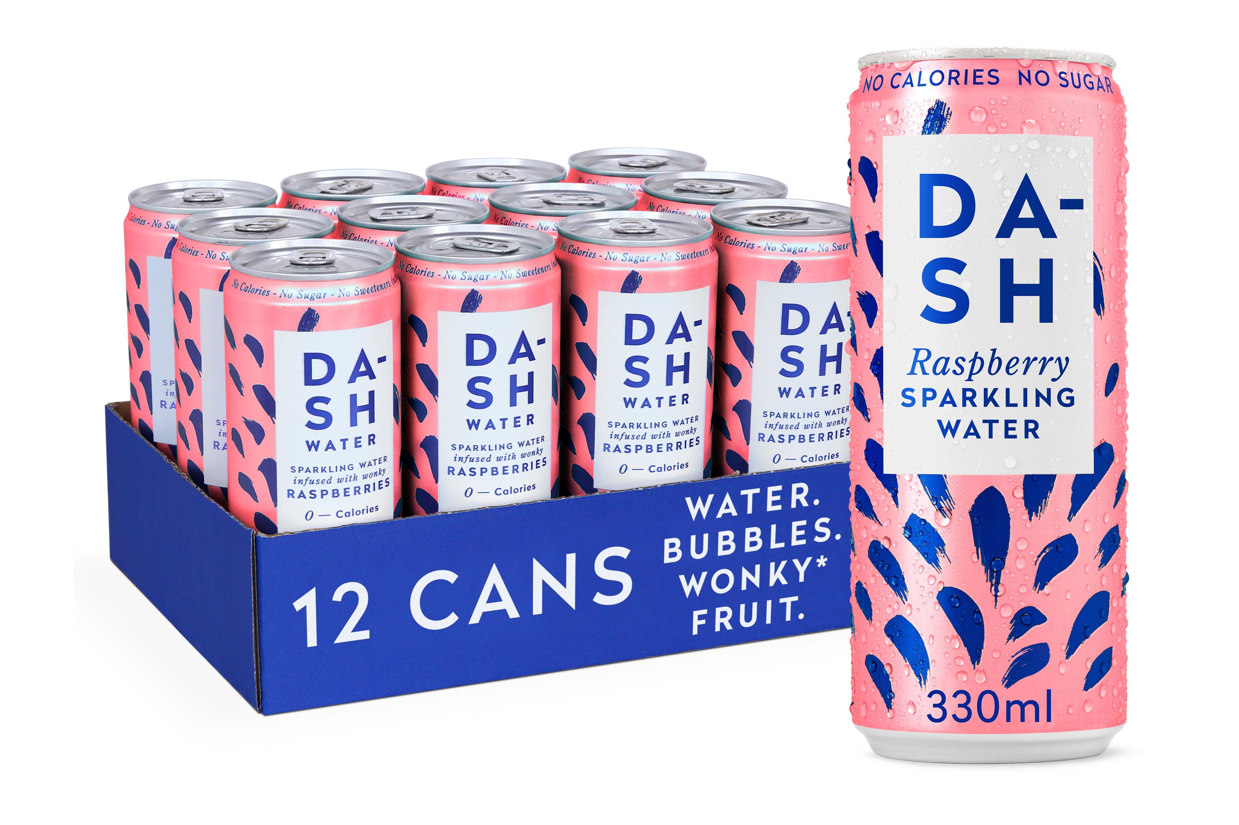 Dash Water British Sparkling Spring Water Raspberries 330ml     12 x 330ml