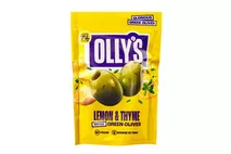 Olly's Olives Lemon & Thyme Green Halkidiki Olives 50G Olly's Olives Lemon & Thyme Green Halkidiki Olives 50G
