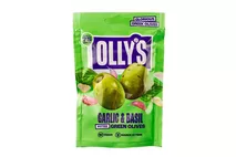 Olly's Olives Basil & Garlic Green Halkidiki Olives 50G Olly's Olives Basil & Garlic Green Halkidiki Olives 50G