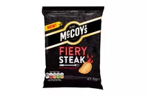McCoy's Fiery Steak Flavour Ridge Cut Potato Crisps 47.5g McCoy's Fiery Steak Flavour Ridge Cut Potato Crisps 47.5g