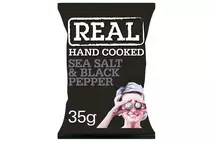 Real Handcooked Sea Salt & Black Pepper Flavour Potato Crisps 35g