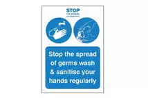 A5 Stop Spread of Germs Wall Sticker