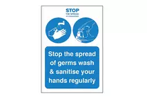 A5 Stop Spread of Germs Wall Sticker