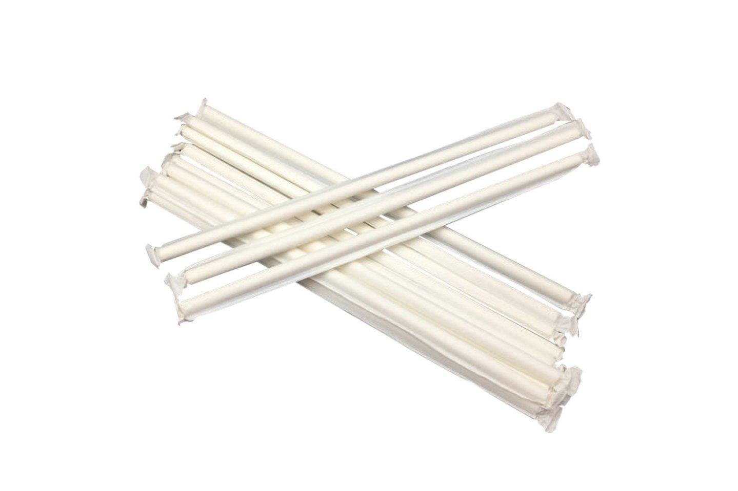 White Paper Straw Individually Wrapped 8x200mm 1 x 250