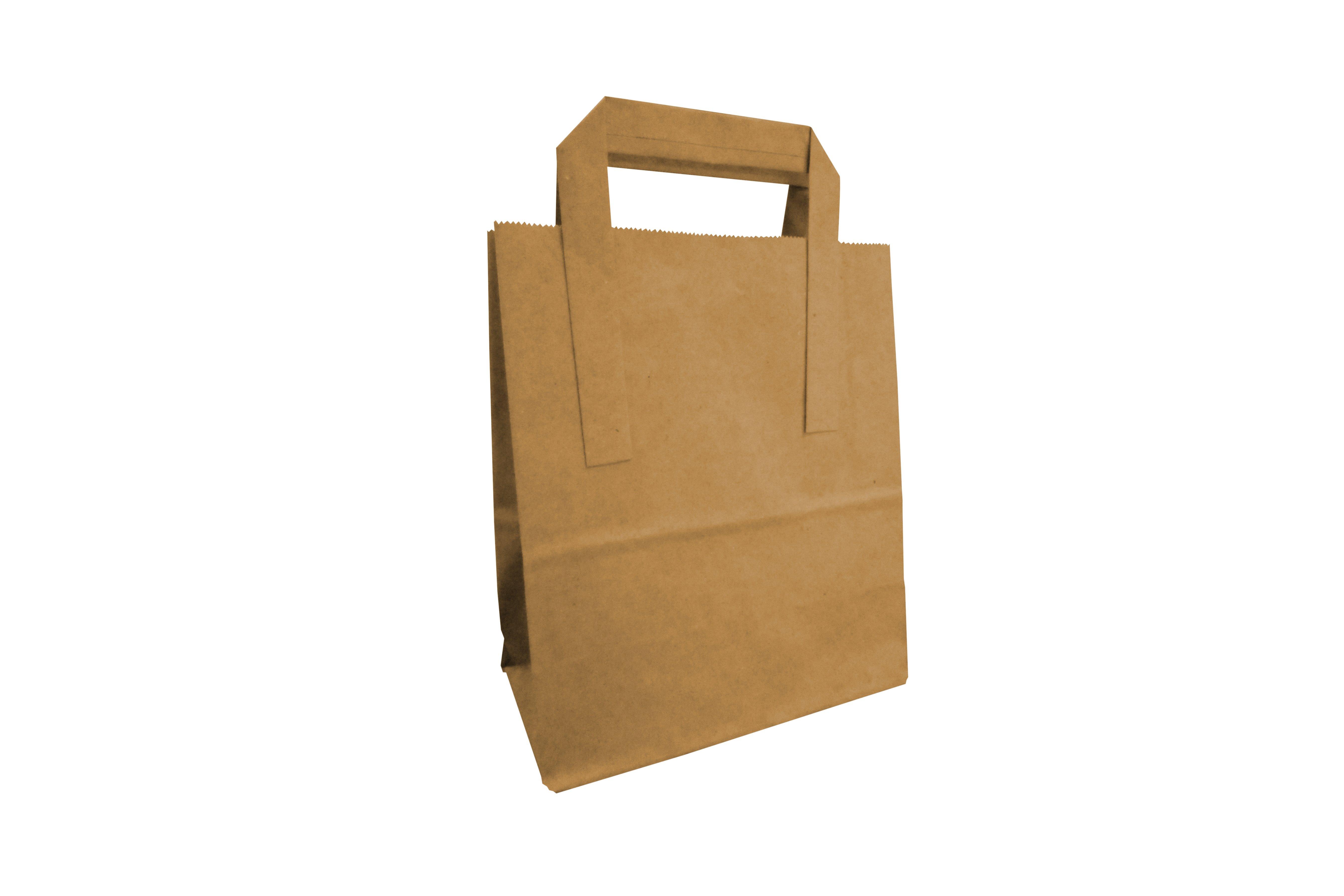 Small Brown Paper Takeaway Bag 205x180x90mm 1 x 250
