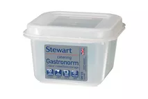 Stewart Polypropylene Gastronorm Container & Lid GN 1/6 - 10cm Deep Stewart Polypropylene Gastronorm Container & Lid GN 1/6 - 10cm Deep