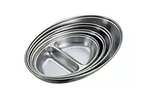 Stainless Steel Oval Divided Vegetable Dish 30cm (12")
