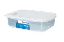 Stewart Clear Plastic Rectangular Food Container 1ltr (33oz)