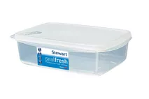 Stewart Clear Plastic Rectangular Food Container 1ltr (33oz) Stewart Clear Plastic Rectangular Food Container 1ltr (33oz)