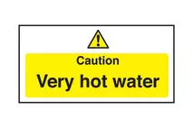 Caution Very Hot Water Sign 10x20cm (4x8")