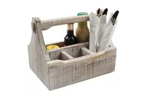 T&G Woodware Nordic White Table Caddy with 4 Compartments T&G Woodware Nordic White Table Caddy with 4 Compartments