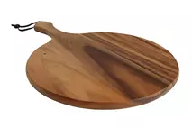 T&G Woodware Rustic Acacia Round Handled Serving Board