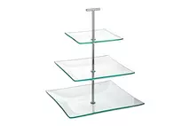 3 Tier Square Glass Cake Stand