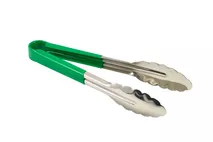 Green Handle Stainless Steel Serving Tongs 23cm (9") Green Handle Stainless Steel Serving Tongs 23cm (9")