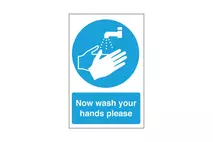 Now Wash Your Hands Sign 30x20cm (12x8")