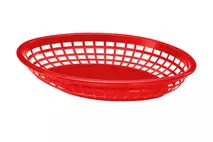 Red Plastic Oval Basket 24x15x5cm (9x6x2")