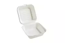 Bagasse Clamshell Food Container 6"