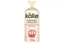 Kallo Organic Unsalted Wholegrain Low Fat Rice Cakes