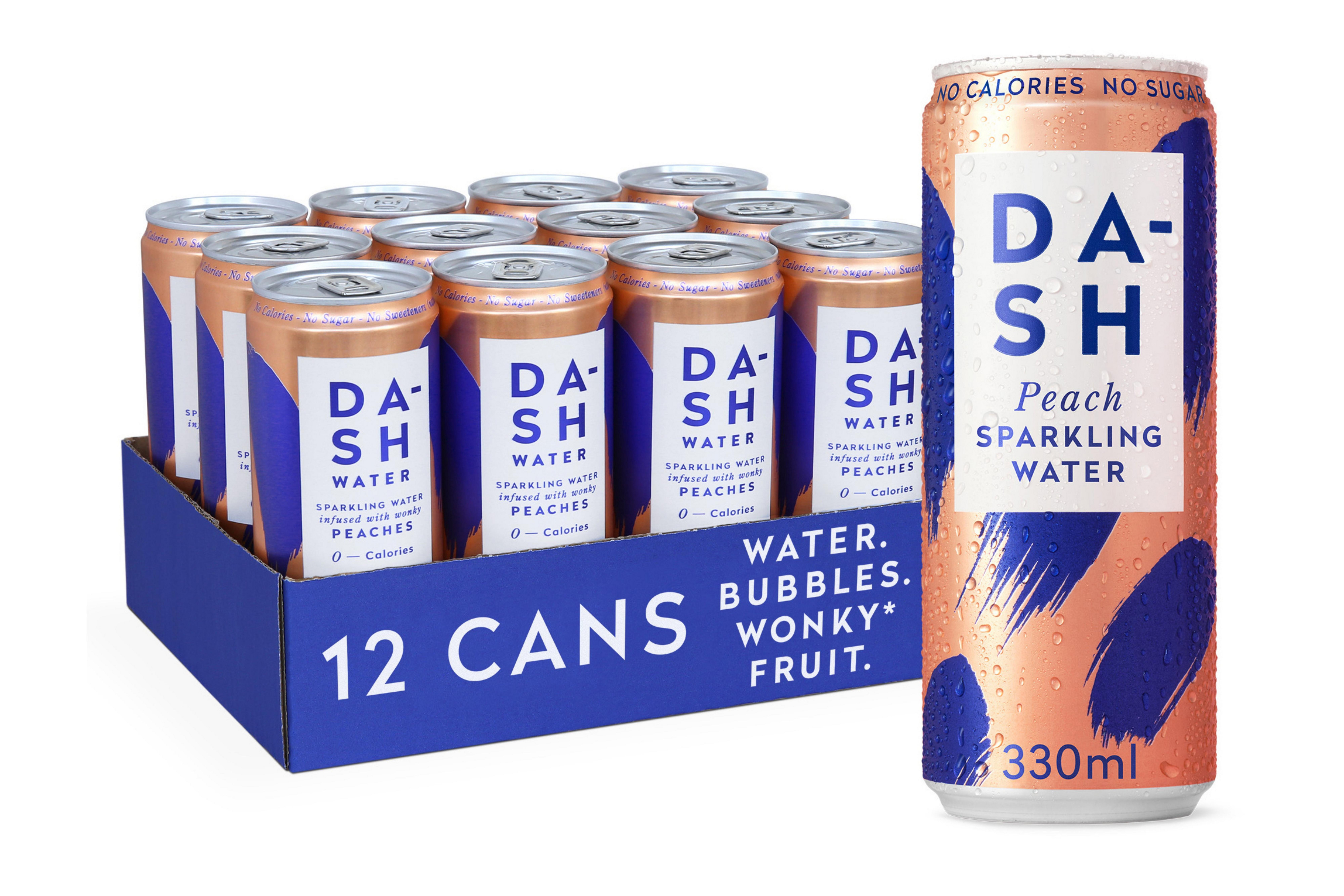 Dash Water Sparkling Peach     12 x 330ml