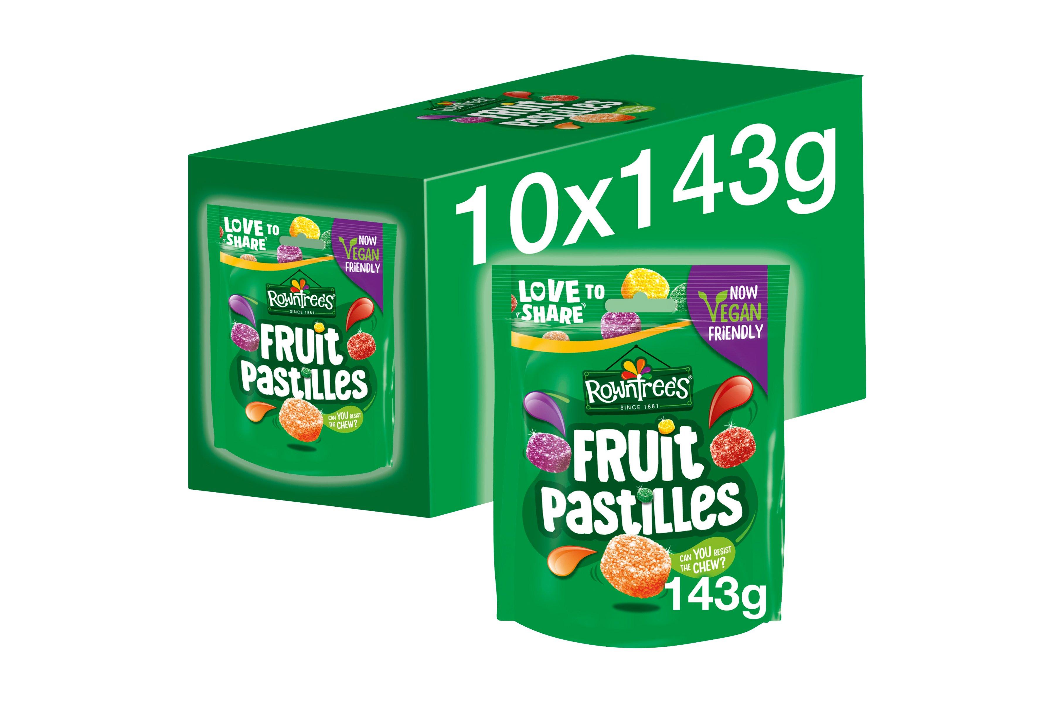 Rowntree's Fruit Pastilles Vegan Friendly Sweets Sharing Pouch 143g 10 x 143g
