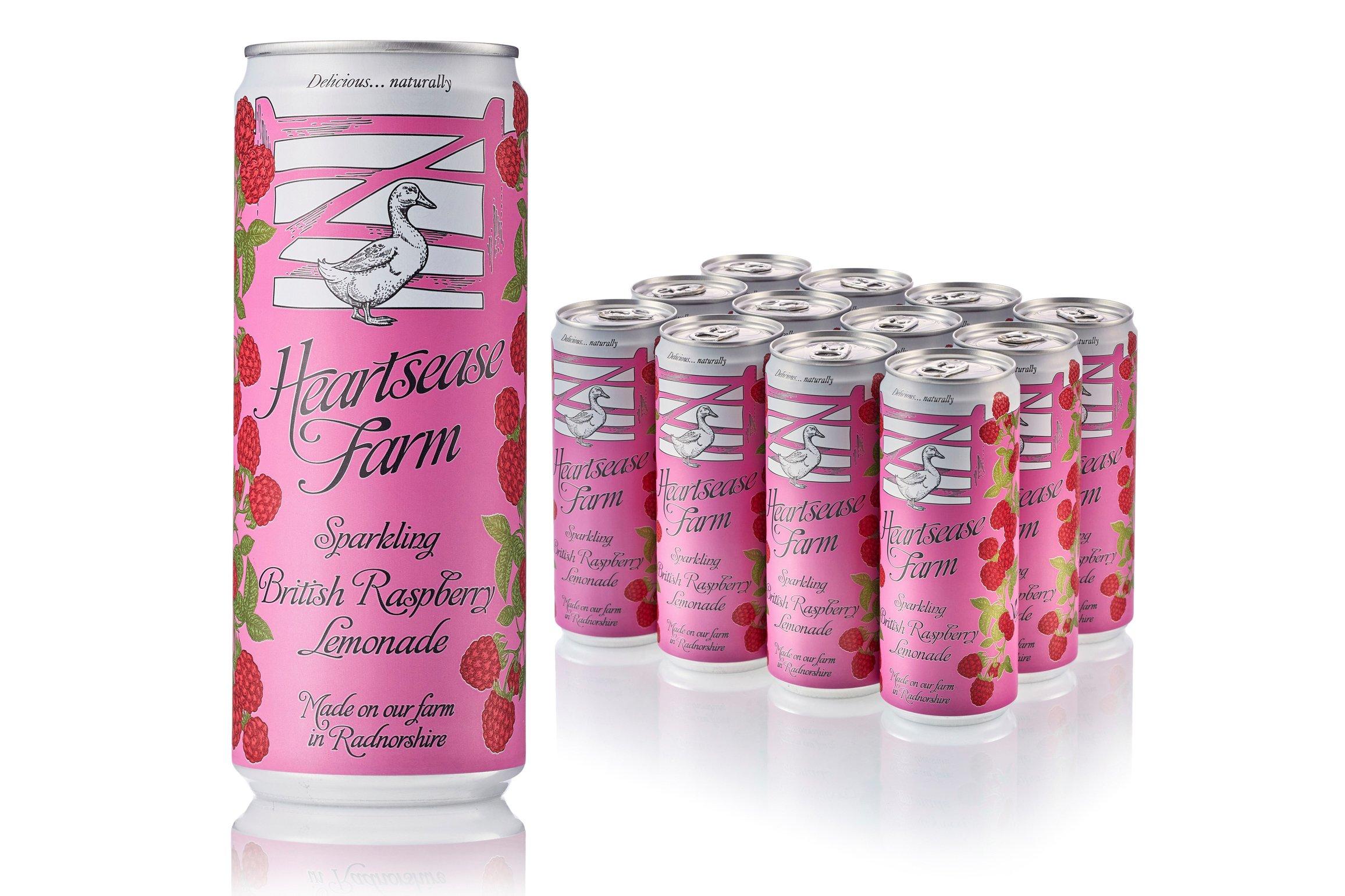 Heartsease Farm Sparkling Raspberry Lemonade Cans     12 x 330ml