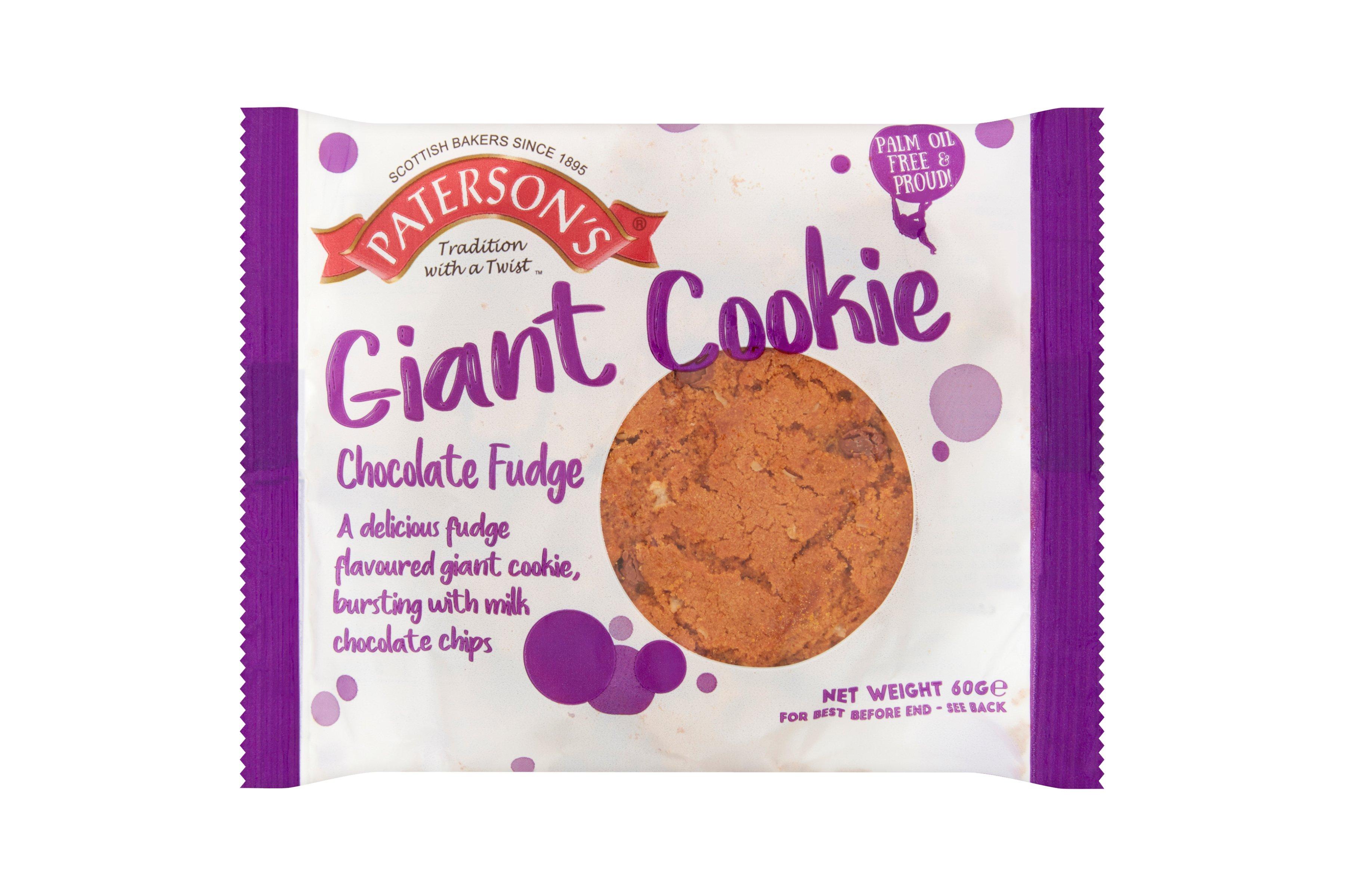Paterson's Chocolate Fudge Giant Cookie 18 x 60g