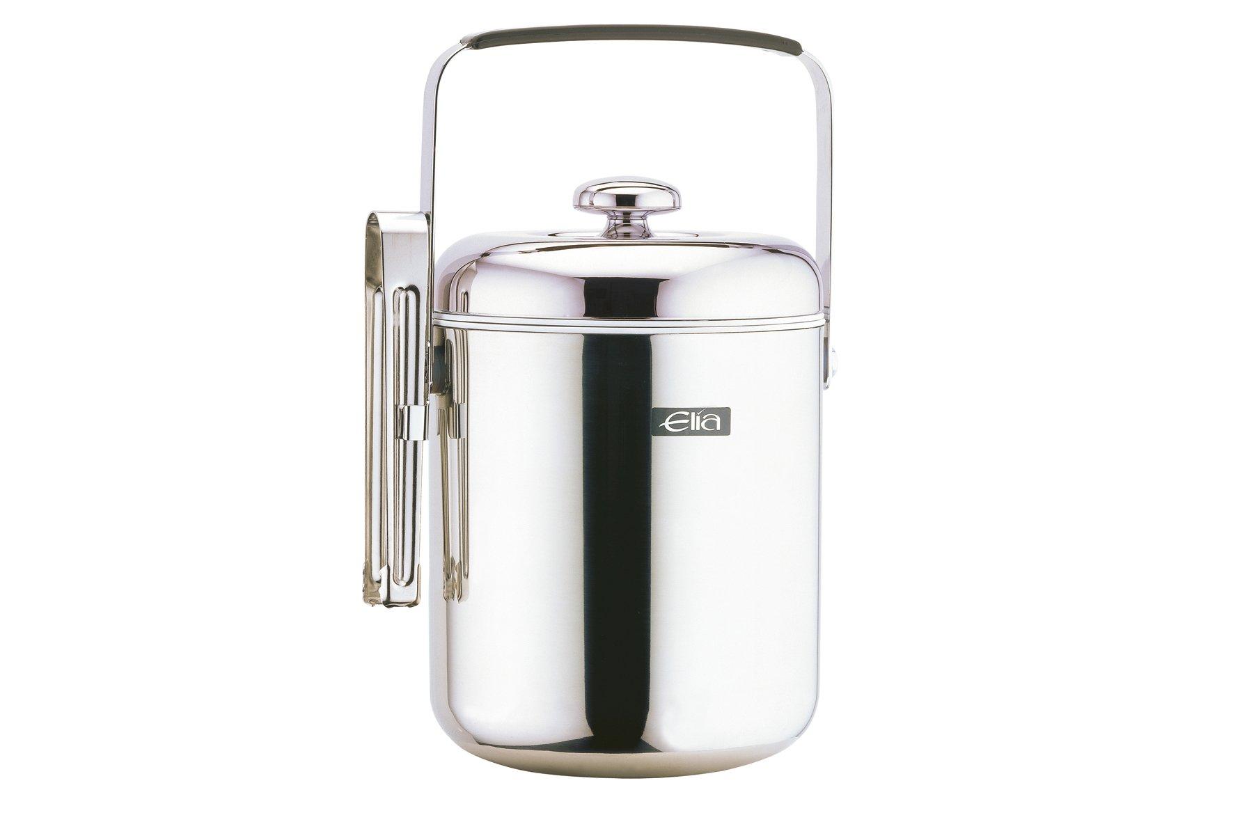 Brushed Stainless Steel Ice Bucket with Tongs