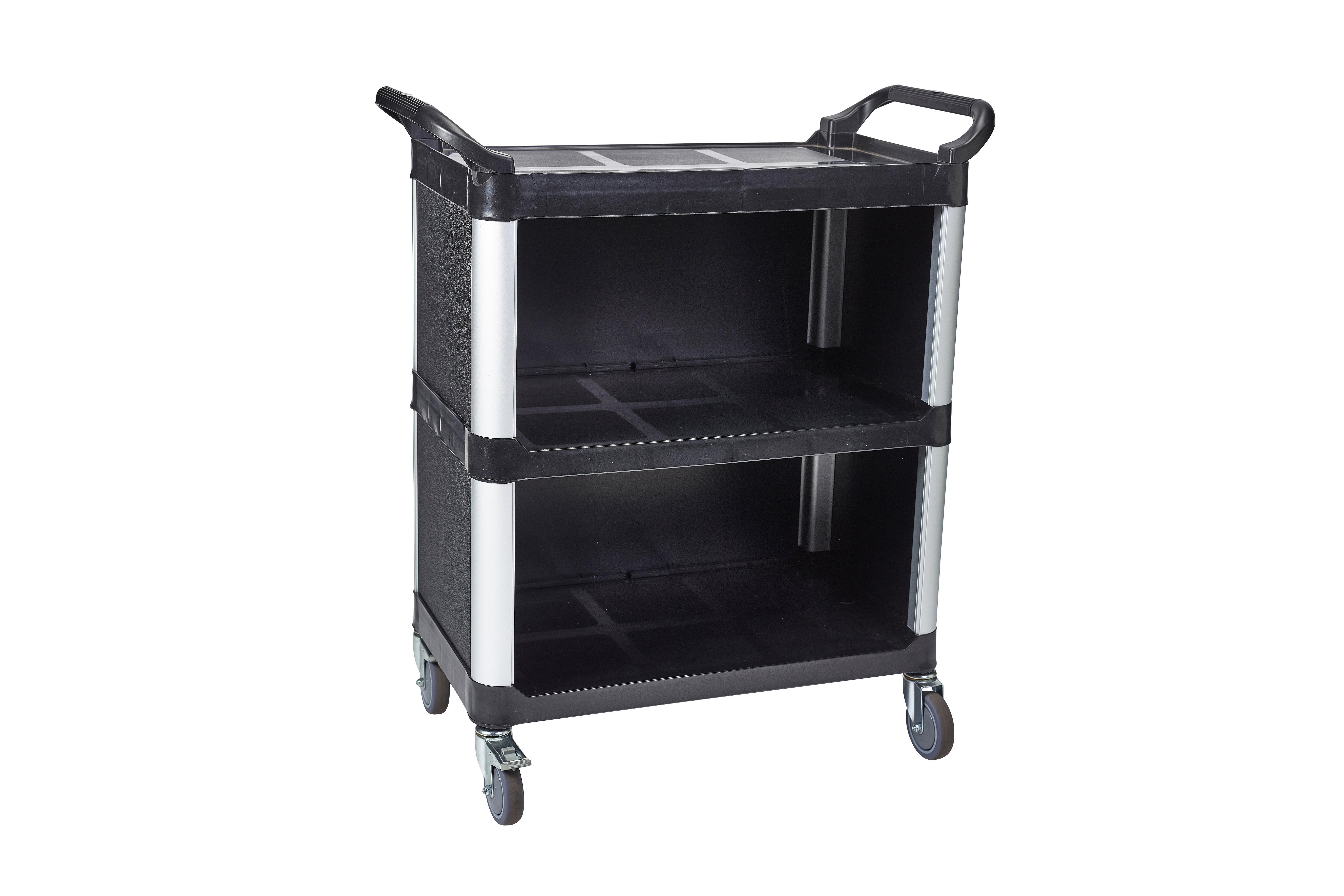 GenWare 3 Tier PP Trolley With Black Shelves